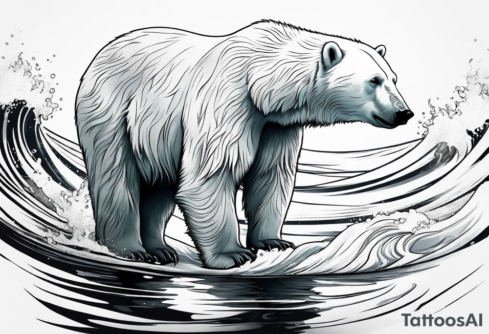 Polar bear in a minimalistic way tattoo idea