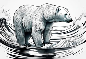 Polar bear in a minimalistic way tattoo idea