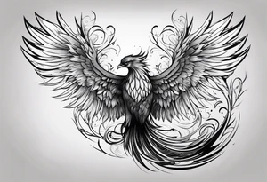 Phoenix rising from ashes tattoo idea