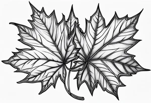 intertwined maple leaves tattoo idea