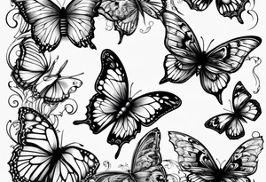 Butterflies and knife tattoo idea