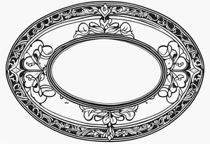 ornate oval frame tattoo idea