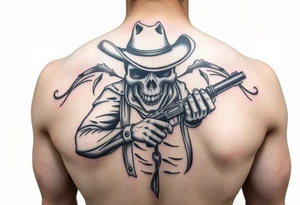 Dead cowboy with ridle tattoo idea