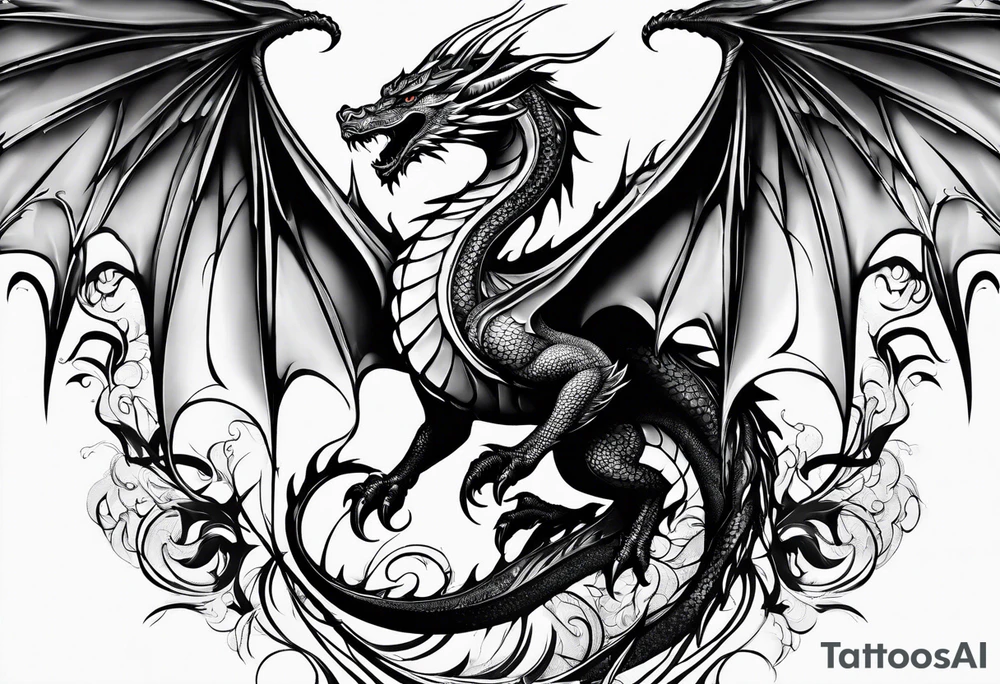 angelish 
roaring dragons tattoo idea