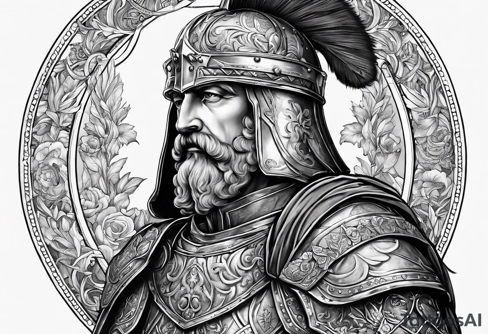 charlemagne in armor tattoo idea