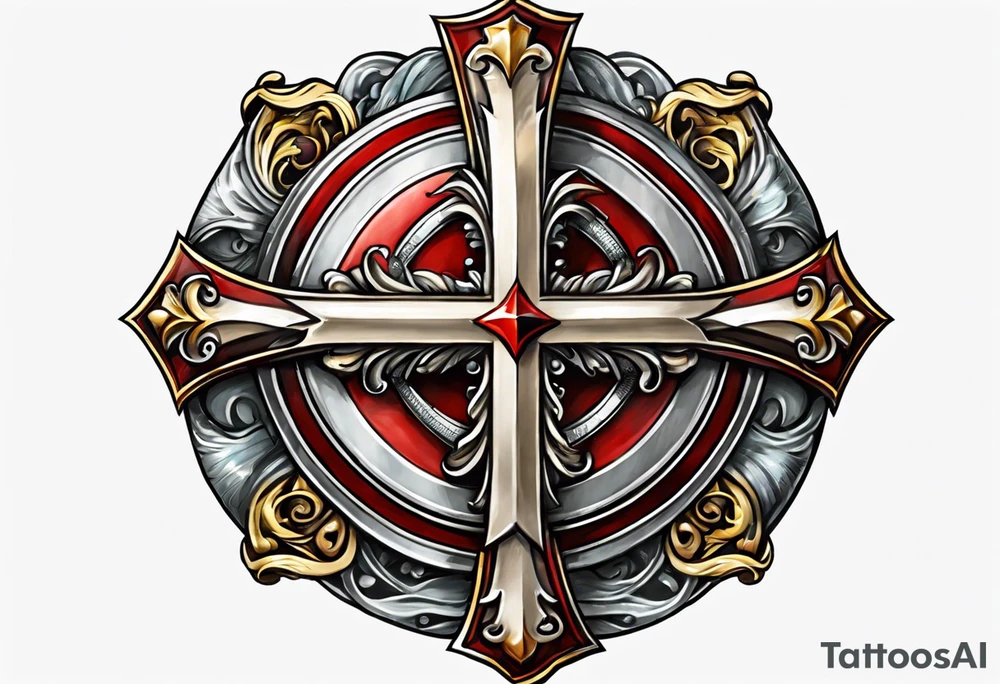 cross of st george on shield tattoo idea