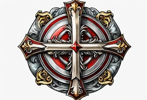 cross of st george on shield tattoo idea