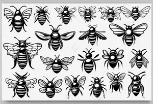 Biene, comic, klein, seitenansicht , mit gesicht tattoo idea