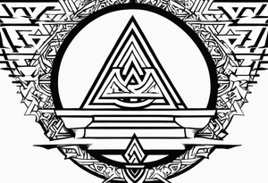 Valhalla fire 
 shield sword stairs 


Sword shield valknut tattoo idea