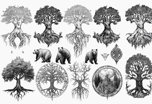 Gondor, Yggdrasil, bears tattoo idea