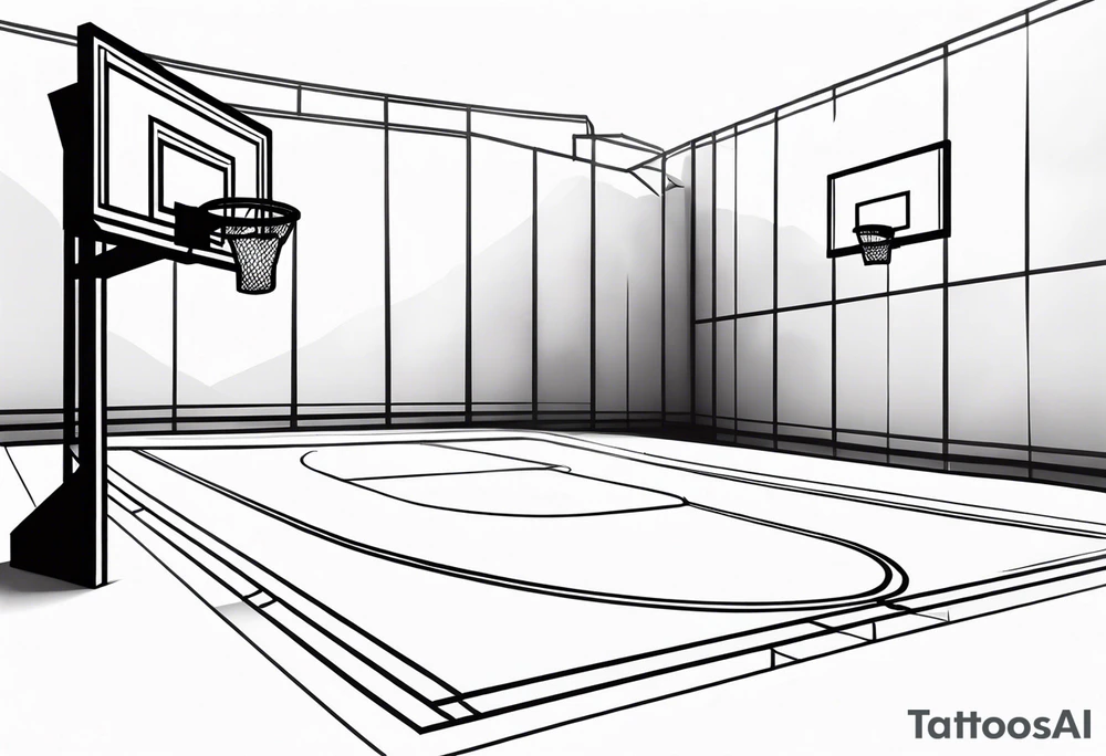 basketball court tattoo idea