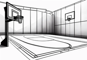 basketball court tattoo idea