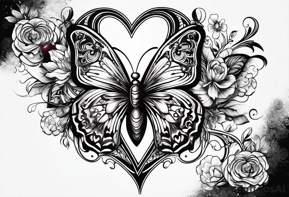 butterfly makes a heart tattoo idea