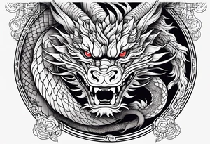 Japanese dragon upper arm wrapping the arm tattoo idea