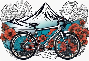 bicycle mountains tattoo idea