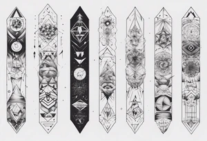 geometrical figures covering entire forearm tattoo idea