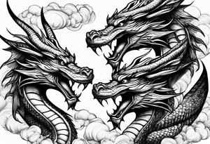 3 dragons are flying tattoo idea