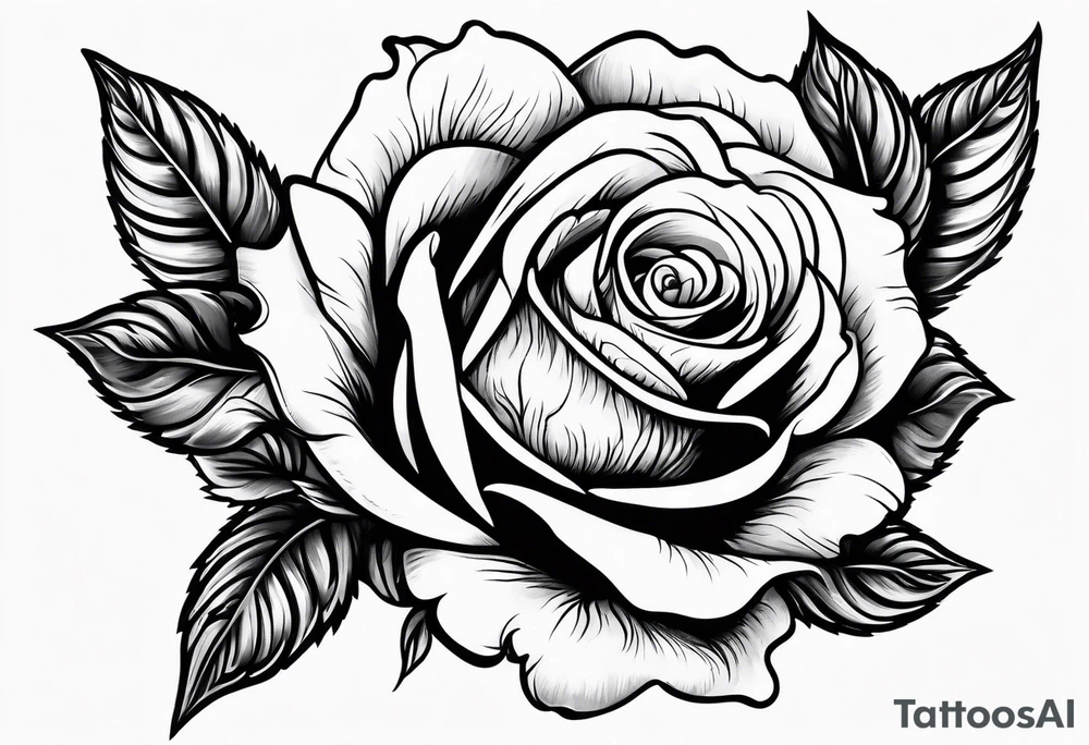 roses on fire tattoo idea