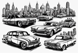 driving around in the city tattoo idea