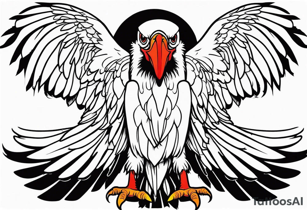 Vulture with bleeding wing tattoo idea
