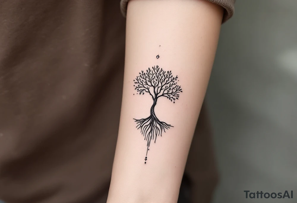 reloj de arena, arbol de la vida, universo tattoo idea