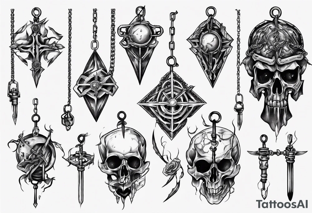 mace on a chain tattoo idea