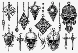 mace on a chain tattoo idea