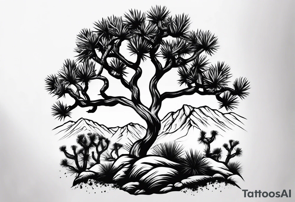 Tall Joshua tree tattoo idea