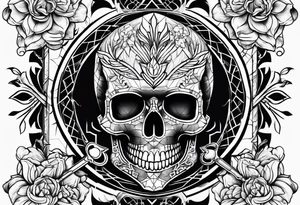 Skull key tattoo idea