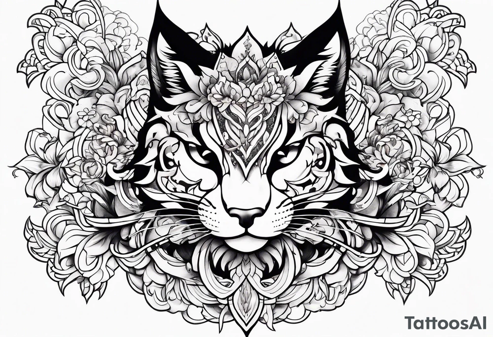 Busty Neko sternum tattoo designs tattoo idea