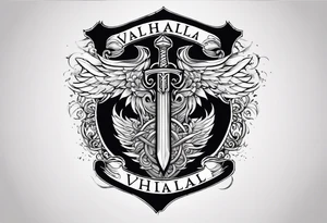 Valhalla sword shield heaven tattoo idea