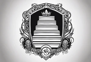 Valhalla  sword shield stairs tattoo idea