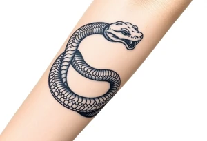 mystical snake wrapped around the whole forearm tattoo idea