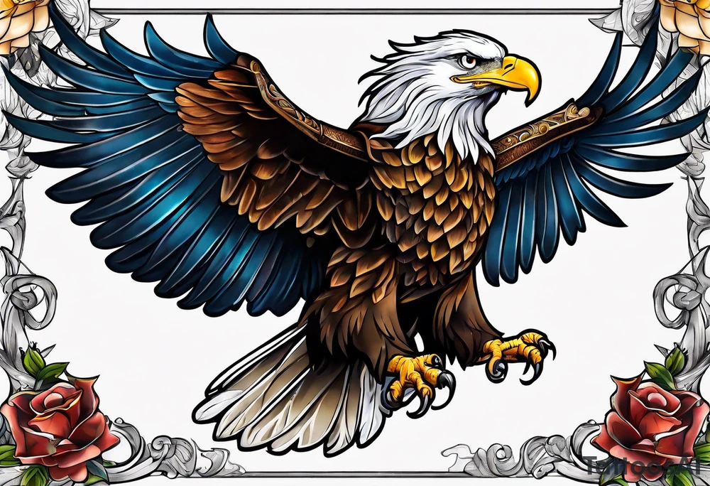 American eagle chest Masculine tattoo idea