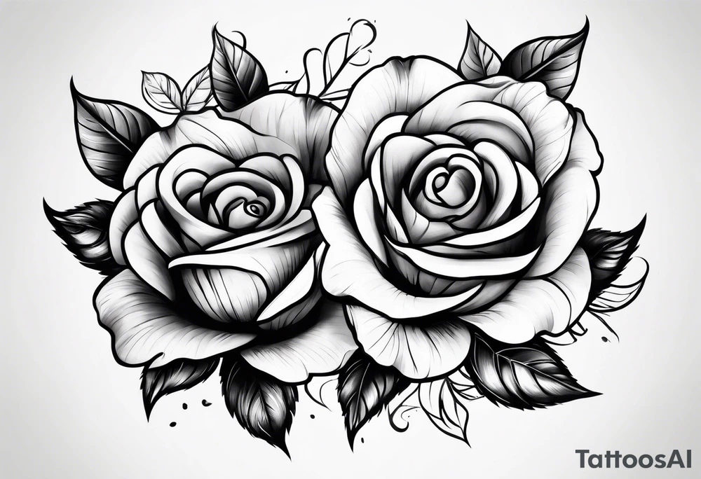 two roses tattoo idea