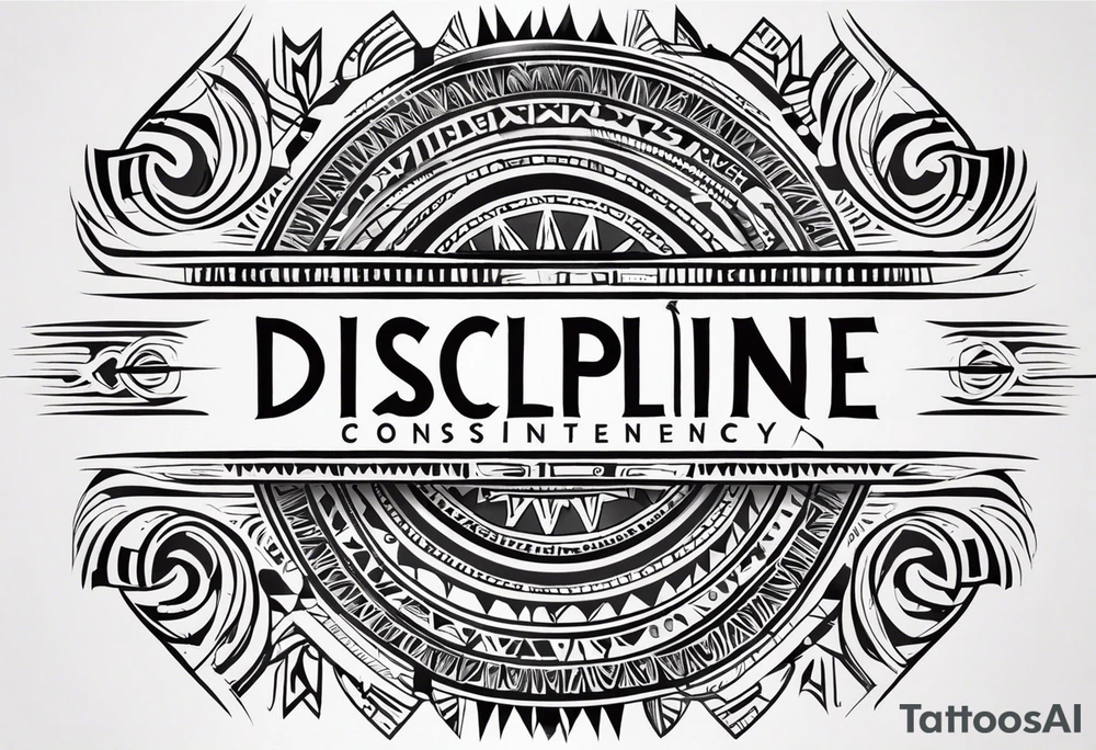 discipline and consistency tribal tattoo idea