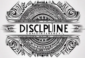 discipline and consistency tribal tattoo idea