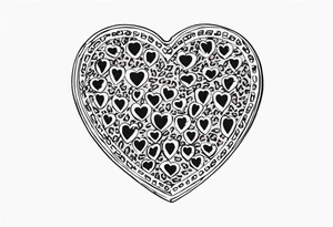 Y2K leopard print heart locket on chain with safety pins tattoo idea