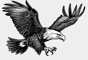 eagle flying with an oar tattoo idea