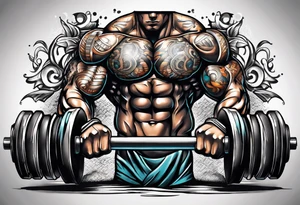 Dumbbell and strength mindset tattoo idea