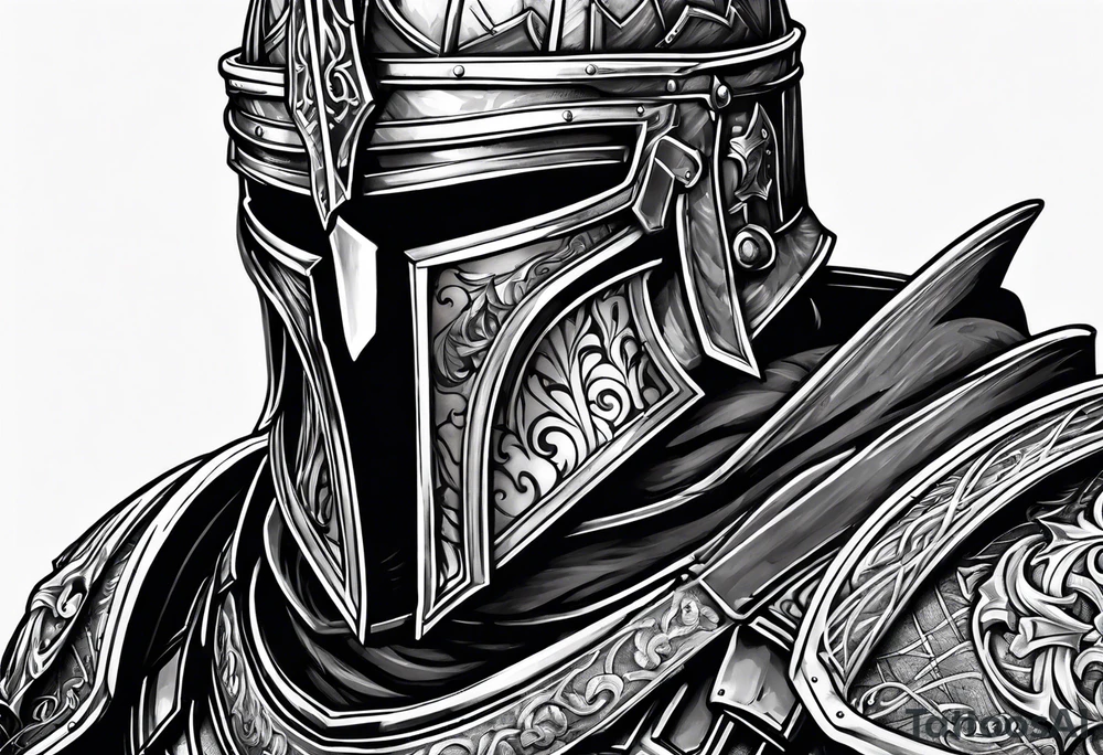 knight with heavy armor tattoo idea