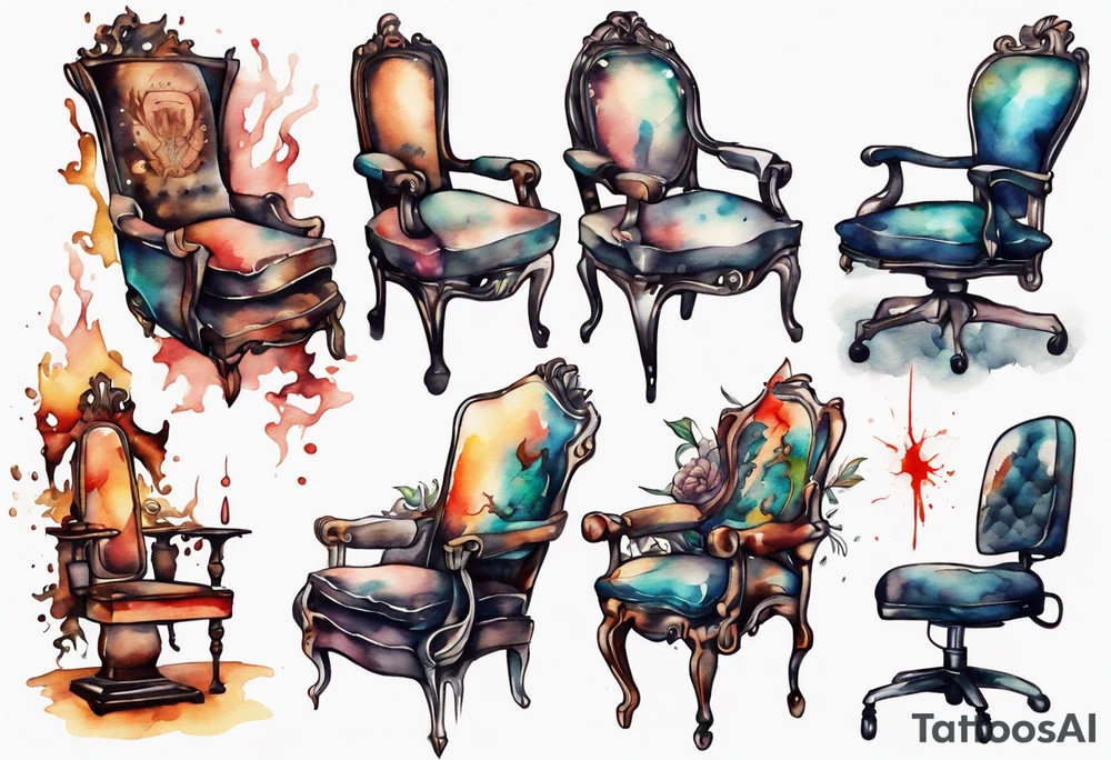 a chair person hybrid tattoo idea