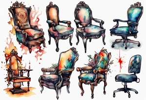 a chair person hybrid tattoo idea