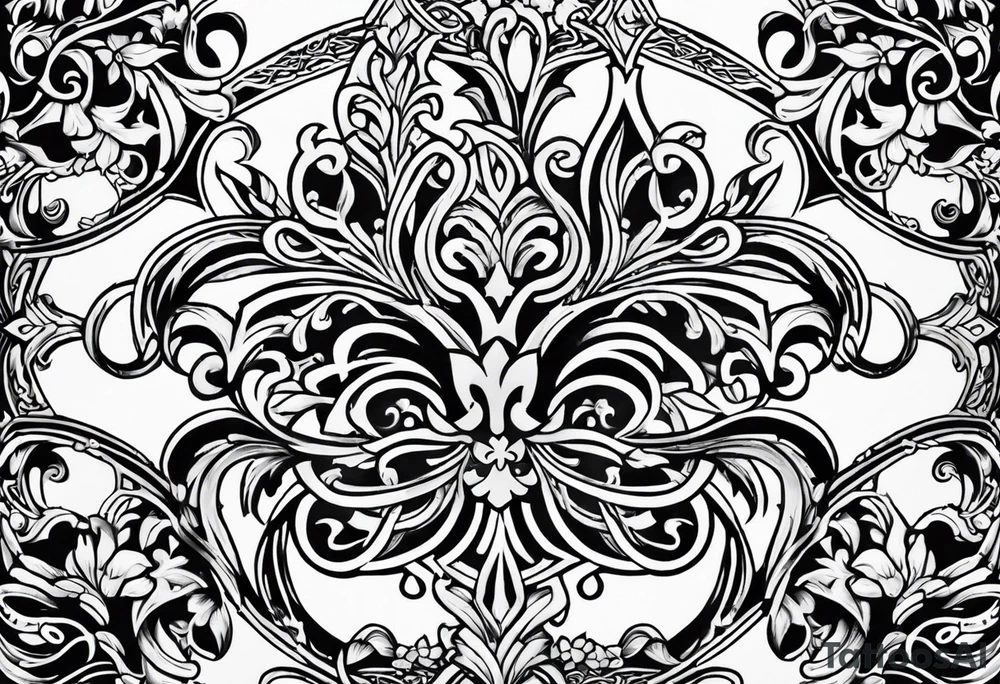 Fleur de lys feu celtique tattoo idea