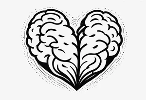 Brain, heart sign, love, heart break makes you strong, worth it, pain makes you stronger, strength with small aspects of plane, travel, passion, growth inside tattoo idea