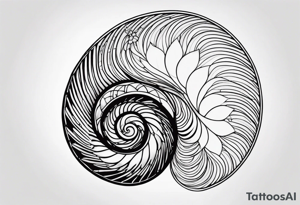 geometric nautilus tattoo simple tattoo idea