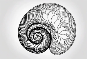 geometric nautilus tattoo simple tattoo idea