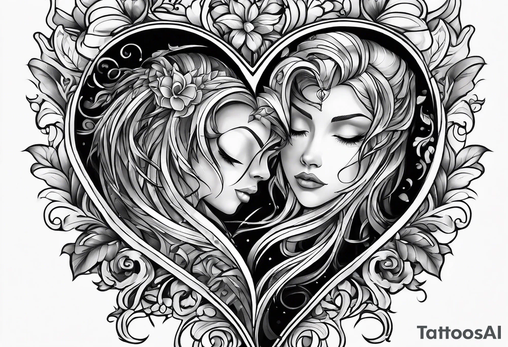 I have heart on my shoulder, and i need something around my heart tattoo idea