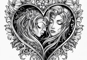 I have heart on my shoulder, and i need something around my heart tattoo idea