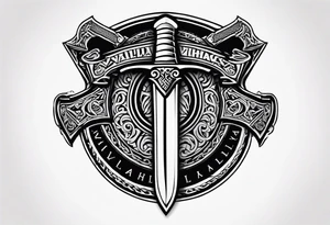Valhalla viking shield axe sword tattoo idea